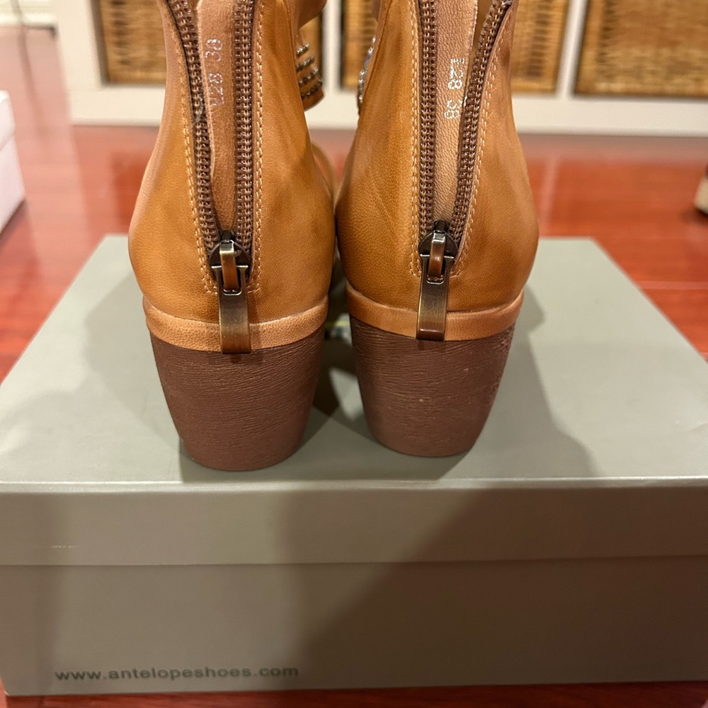 Antelope Brown Studded Sandals - Picture 7 of 9